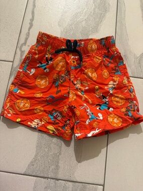 Vilebrequin Orange Cartoon Basketball Swim Shorts